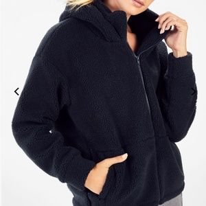 Black Sherpa Zip up jacket